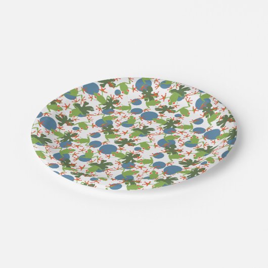 Baum-Frösche Pappteller (Schrägansicht)