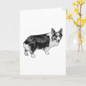 Baum-Funkel-Corgi-Charm Karte (Gelbe Blume)