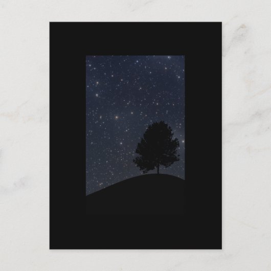 Baum gegen den Sternenhimmel Postkarte (Vorderseite)