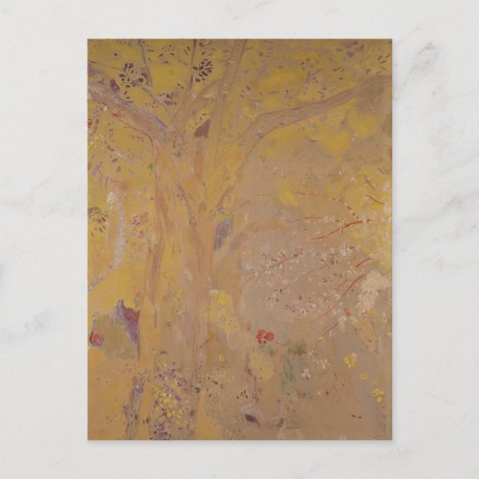 Baum gegen gelben Hintergrund, 1901 Postkarte (Vorderseite)