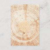 Baum geschnitten individuell anpassbare rustikale  begleitkarte (Rückseite)