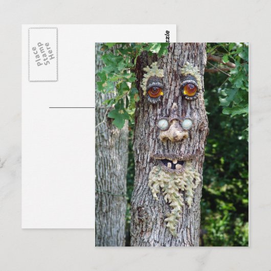 Baum-Gesicht Postkarte (Vorne/Hinten)