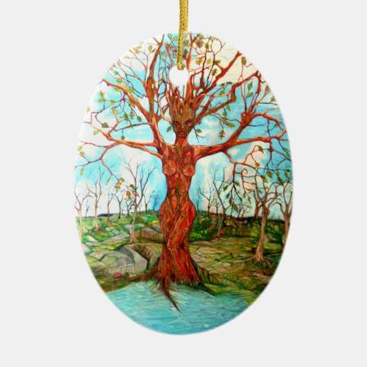 Baum-Göttin Keramik Ornament (Vorne)