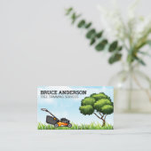 Baum | Gras | Rasenmäher Visitenkarte (Stehend Vorderseite)