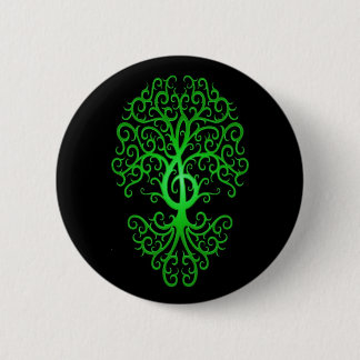 Baum, Grün u. Schwarzes des dreifachen Clef Button