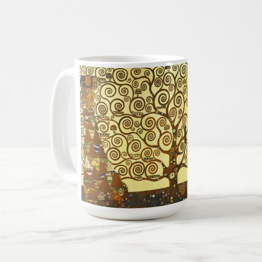 Baum Gustav Klimt der Leben-Tasse Kaffeetasse (Vorderseite Links)
