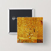 Baum Gustav Klimt Nouveau Button (Vorne & Hinten)