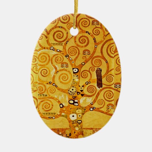 Baum Gustav Klimt Nouveau Keramikornament (Vorne)