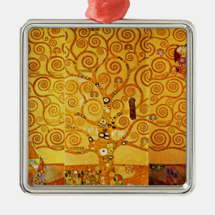 Baum Gustav Klimt Nouveau Silbernes Ornament