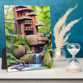 Baum Haus Digitale Kunst Fotoplatte