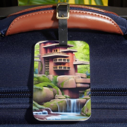 Baum Haus Digitale Kunst Gepäckanhänger (Vorderseite Insitu 2)