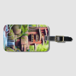 Baum Haus Digitale Kunst Gepäckanhänger