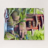 Baum Haus Digitale Kunst Puzzle (Horizontal)