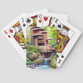 Baum Haus Digitale Kunst Spielkarten (Rückseite)