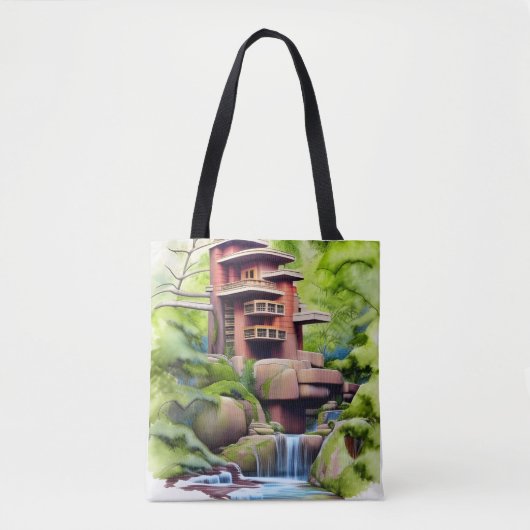 Baum Haus Digitale Kunst Tasche (Vorderseite)