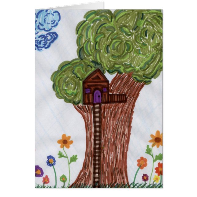 Baum-Haus-leere Karte (Vorne)