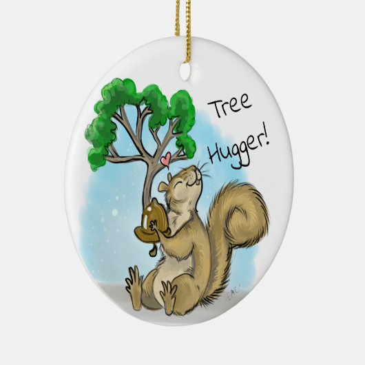 Baum Hugger! Eichhörnchen Keramik Ornament (Rechts)