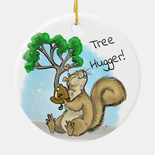 Baum Hugger! Eichhörnchen Keramik Ornament (Hinten)