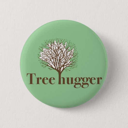Baum Hugger mit Baumillustration Button (Vorderseite)