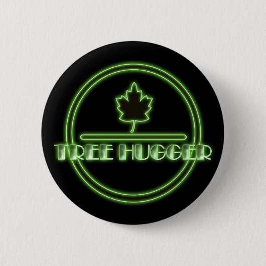 Baum Hugger Neon-Knopf Button (Vorderseite)