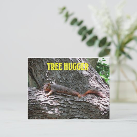 Baum Hugger! Postkarte (Stehend Vorderseite)