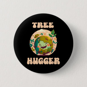 Baum Hugger Vintag Retro Natur Umweltohr Button
