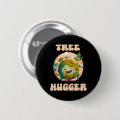 Baum Hugger Vintag Retro Natur Umweltohr Button (Vorne & Hinten)