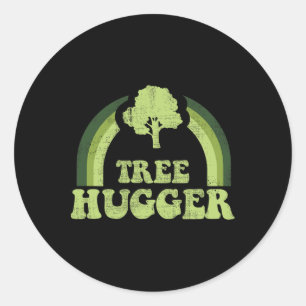 Baum Hugger Vintag Retro Natur Umweltohr Runder Aufkleber