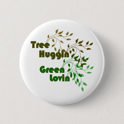 Baum Huggin grüner Lovin Knopf gehender grüner Button (Vorderseite)