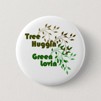 Baum Huggin grüner Lovin Knopf gehender grüner Button
