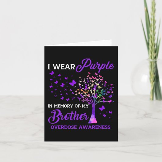 Baum ich trug Lila Gedächtnis an eine Bruderüberdo Karte (Vorderseite)