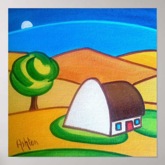 Baum im Mondlicht Poster (Vorne)