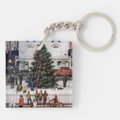 Baum im Rathausplatz Schlüsselanhänger (Rückseite)