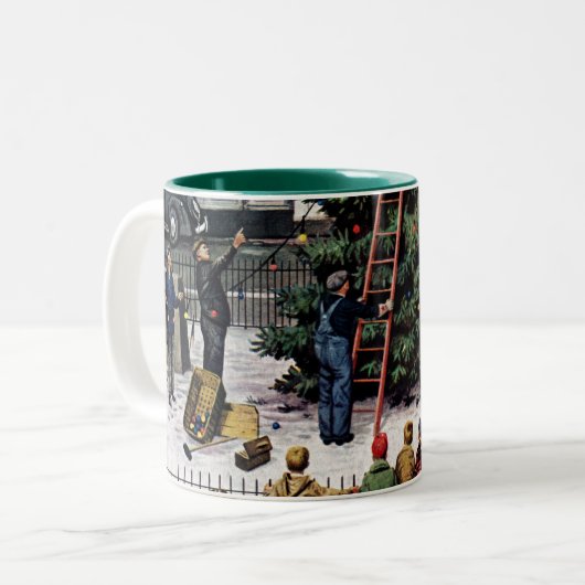 Baum im Rathausplatz Zweifarbige Tasse (Vorderseite Links)