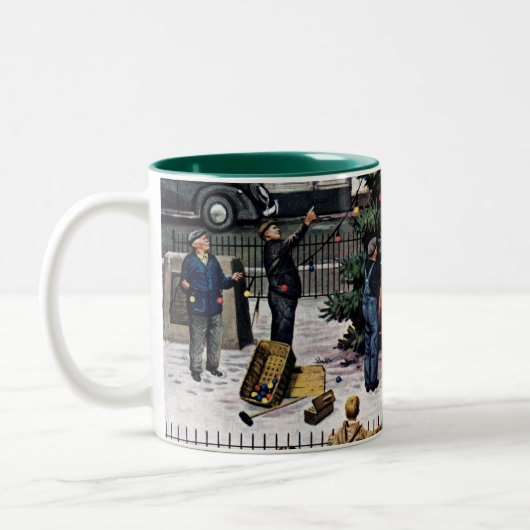 Baum im Rathausplatz Zweifarbige Tasse (Links)