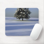 Baum im Schnee umfaßte Landschaft Mousepad (Mit Mouse)