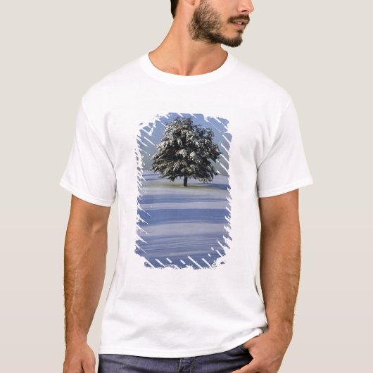 Baum im Schnee umfaßte Landschaft T-Shirt (Vorderseite)