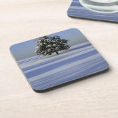 Baum im Schnee umfaßte Landschaft Untersetzer (Linke Seite)