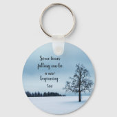 Baum im schneeweißen Schlüsselanhänger (Vorderseite)