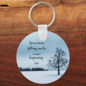 Baum im schneeweißen Schlüsselanhänger (Vorderseite)