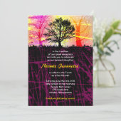Baum im Wald Bar Bar Mitzvah Einladung (Stehend Vorderseite)