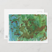 Baum in blauer und grüner Landschaft Postkarte (Vorne/Hinten)