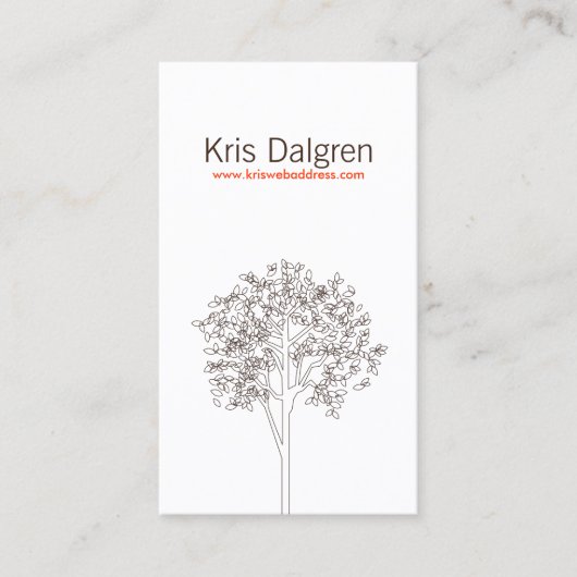 BAUM IN BROWN/WHITE VERTICAL Business Card Visitenkarte (Vorderseite)