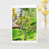 Baum in der Frühjahranmerkungskarte Karte (Gelbe Blume)