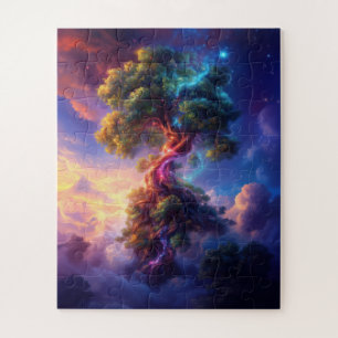 Baum in einer psychedelischen Traumlandschaft 2 Puzzle