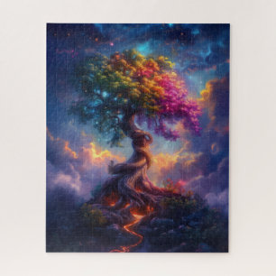 Baum in einer psychedelischen Traumlandschaft Puzzle