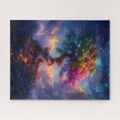 Baum in einer psychedelischen Traumlandschaft Puzzle (Horizontal)