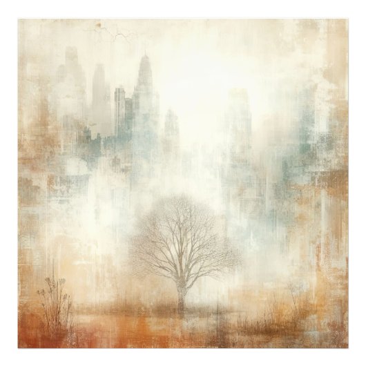 Baum in einer Stadtlandschaft altes Foto Grafikdes (Vorne)