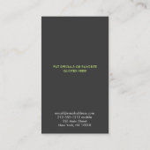 BAUM IN GRÜNE/GRAUE VERTIKALE Visitenkarte (Rückseite)