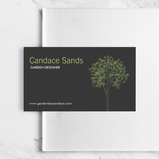 BAUM IN GRÜNEN/GRAY-Visitenkarte Visitenkarte